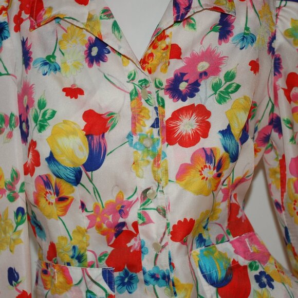 Vintage floral blouse, one of a kind, Bust 36" - Picture 4 of 4